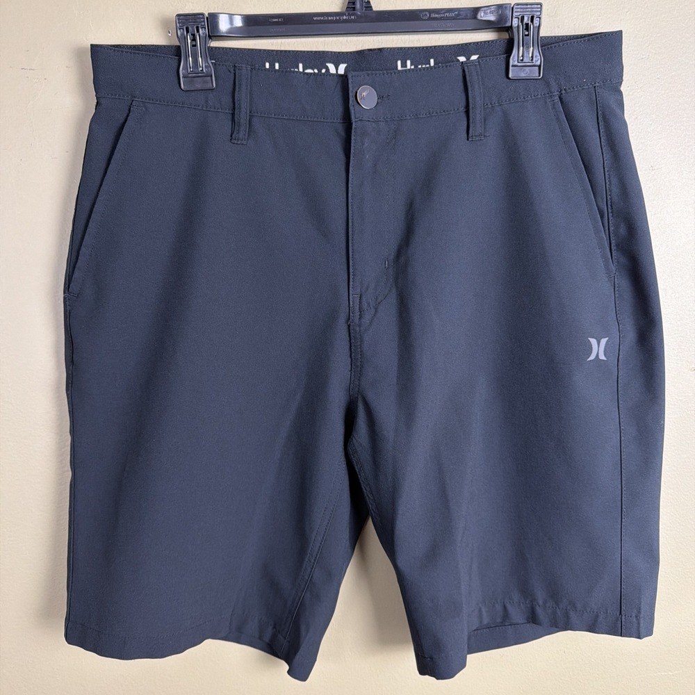 Hurley Golf Surf  Shorts Wicking Stretch Black Performance 9" INS Mens Size 34